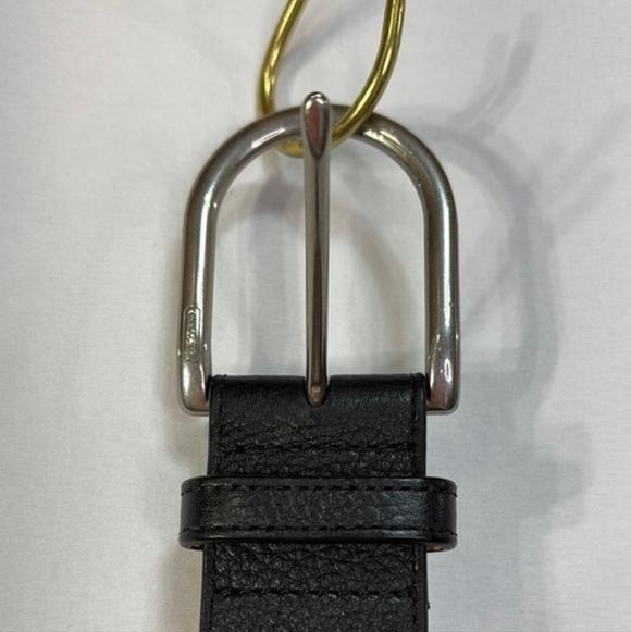 Coach Black Genuine Leather Belt with Silver Buckle As Is Rare Vintage - Picture 3 of 12